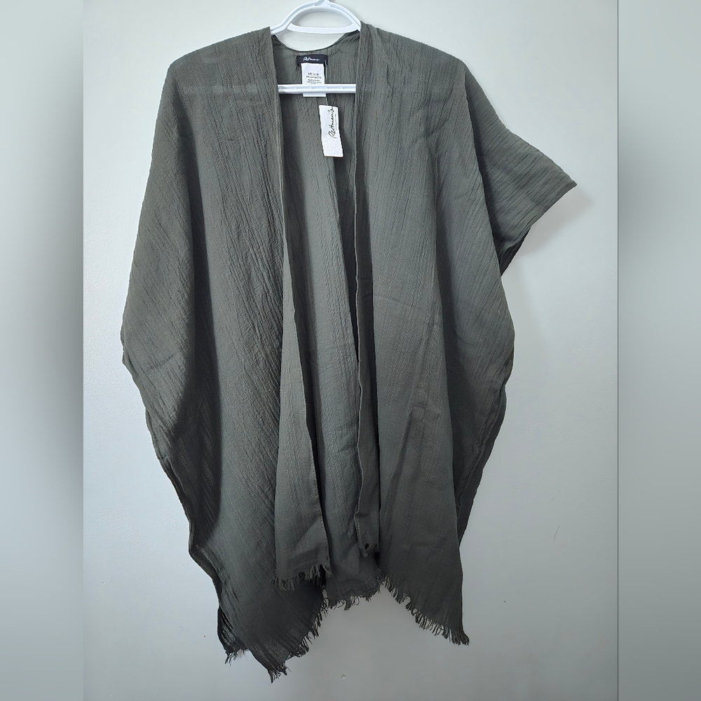 New REITMANS Olive Green Cotton Coverup / Kimono